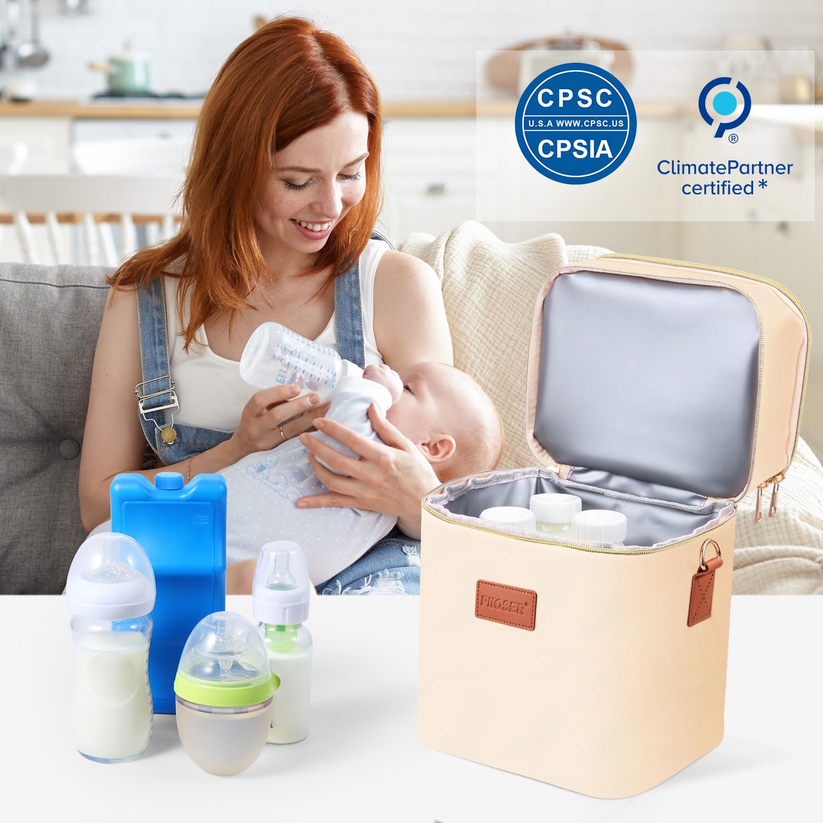 PIIOSER breastmilk cooler bag stroller attachment enables easy travel with baby