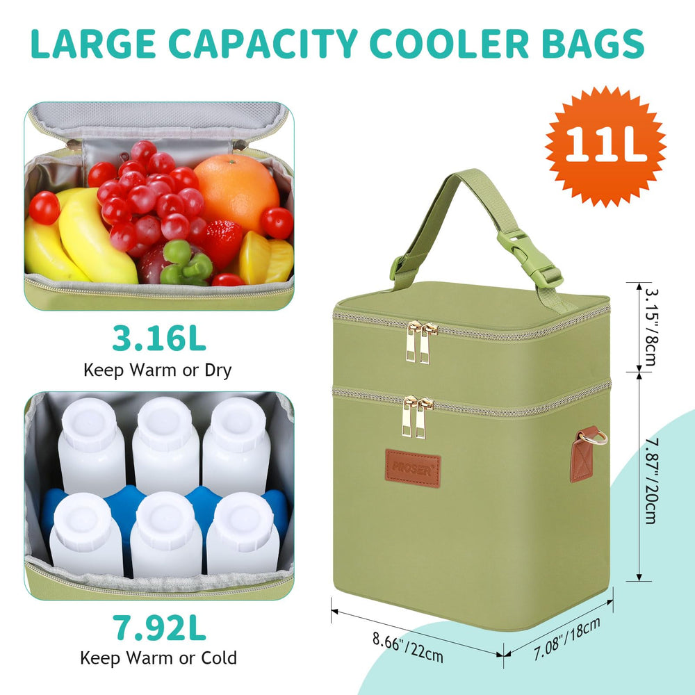 PIIOSER top compartment stores pumps and accessories for nursing moms.