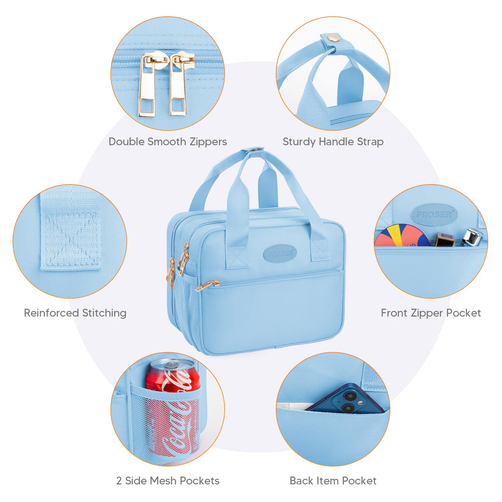 PIIOSER portable bag with top handle for easy one-handed carrying.