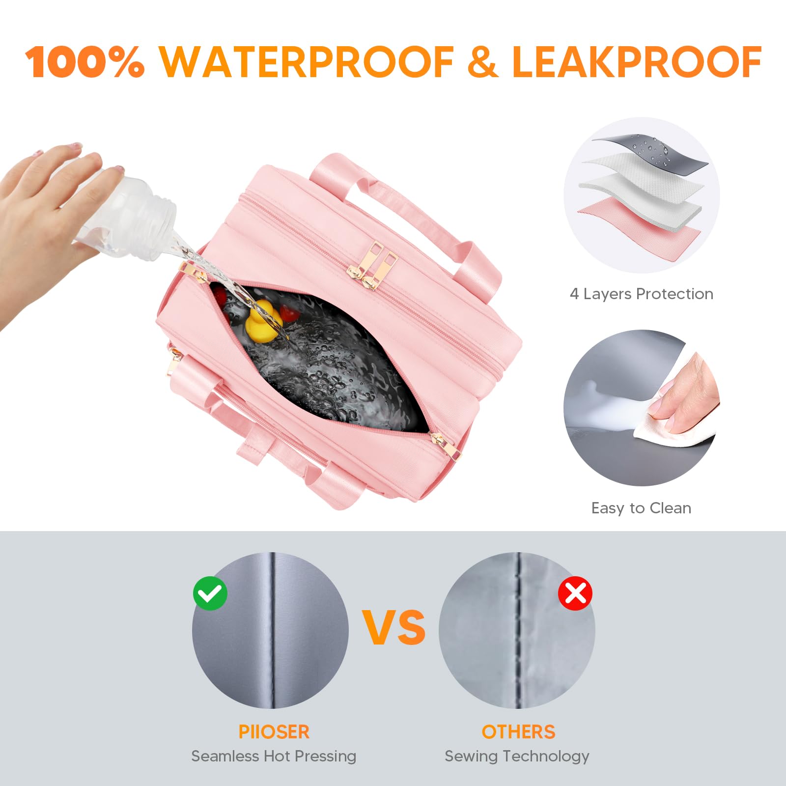 PIIOSER Breastmilk Cooler Bag waterproof mat provides a spill-free surface during pumping