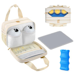PIIOSER Breastmilk Cooler Bag wearable pump front pockets keep pumps secure on the go