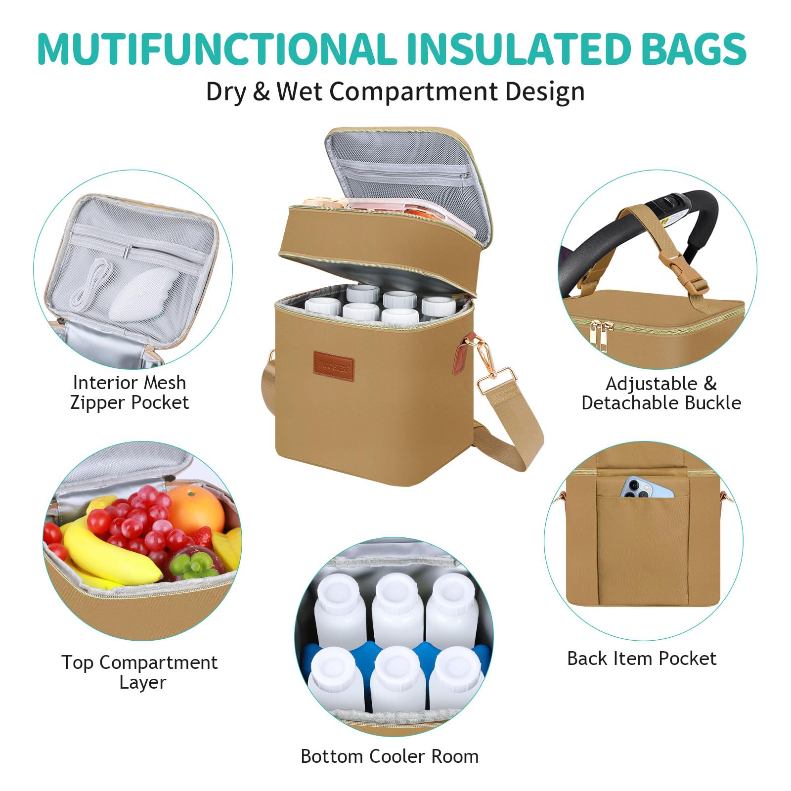 PIIOSER large capacity holds six baby bottles up to 9 oz.