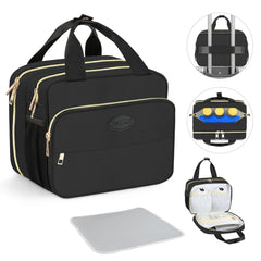 PIIOSER Breastmilk Cooler Bag front pouches organize wearable pumps for on-the-go feeds
