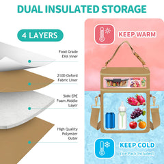 PIIOSER cooler ice pack section preserves milk freshness during outings.