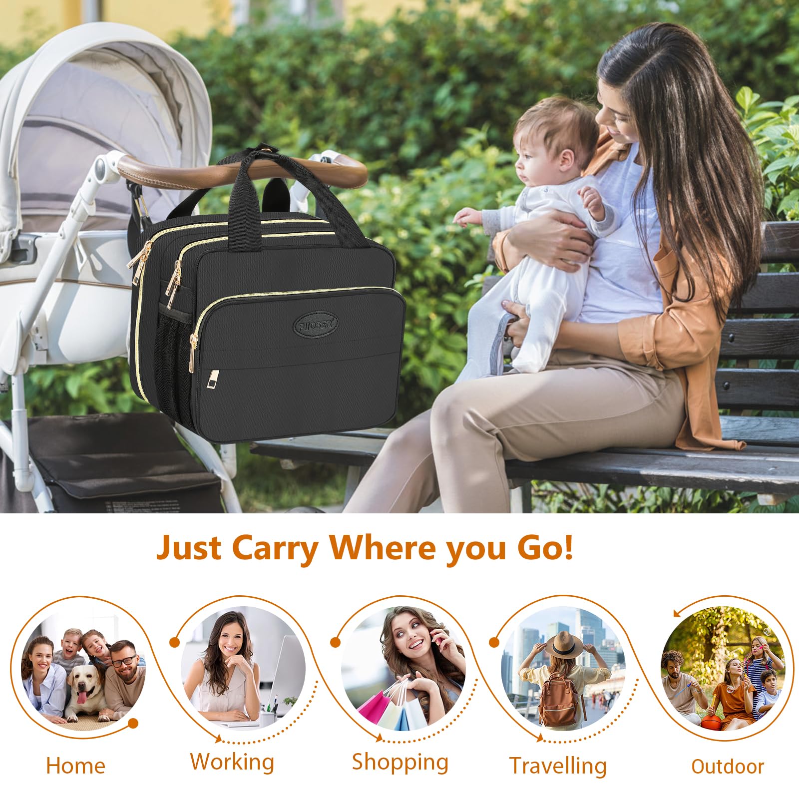 PIIOSER Breastmilk Cooler Bag luggage passthrough for easy travel with luggage