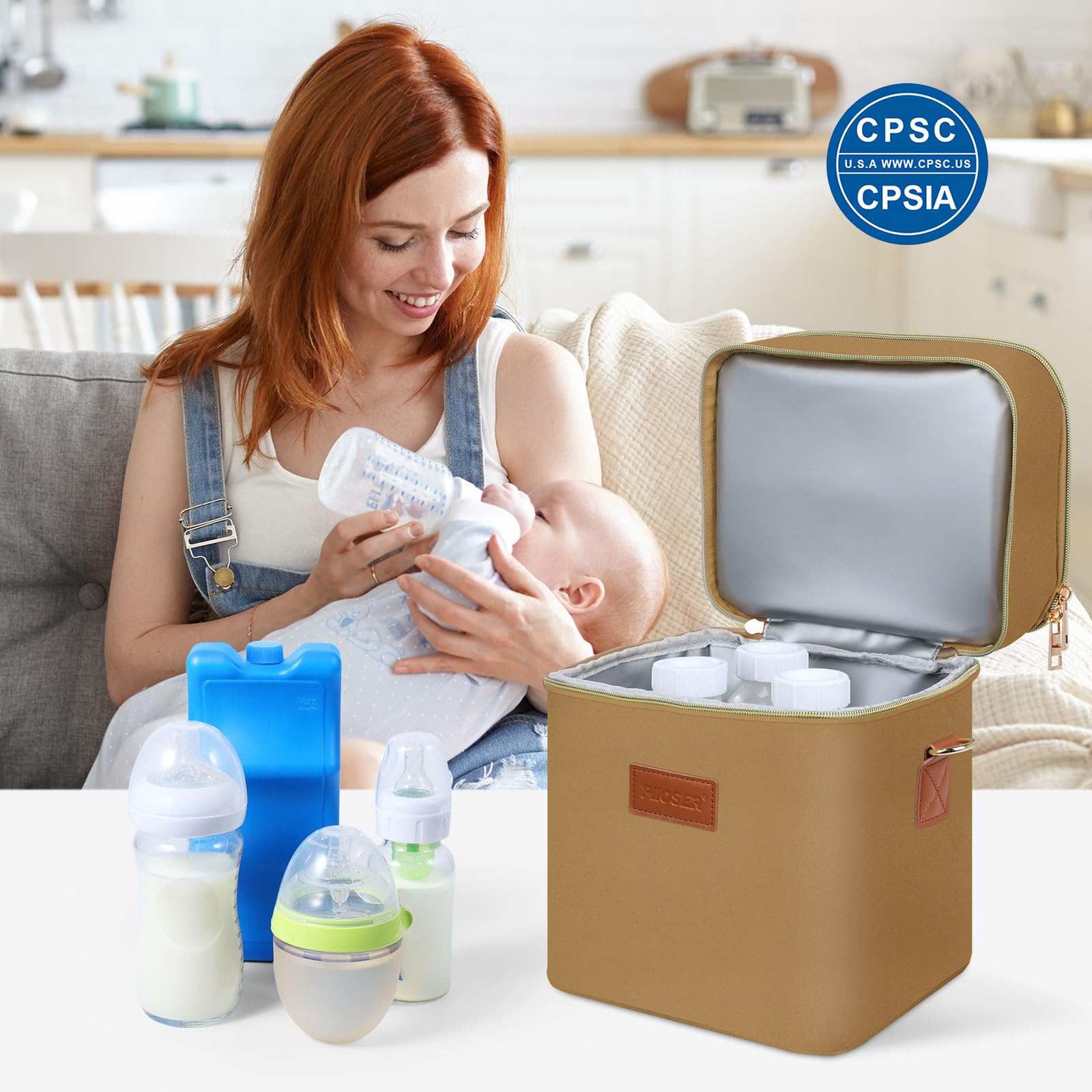 PIIOSER stroller attachment keeps the bag within easy reach.