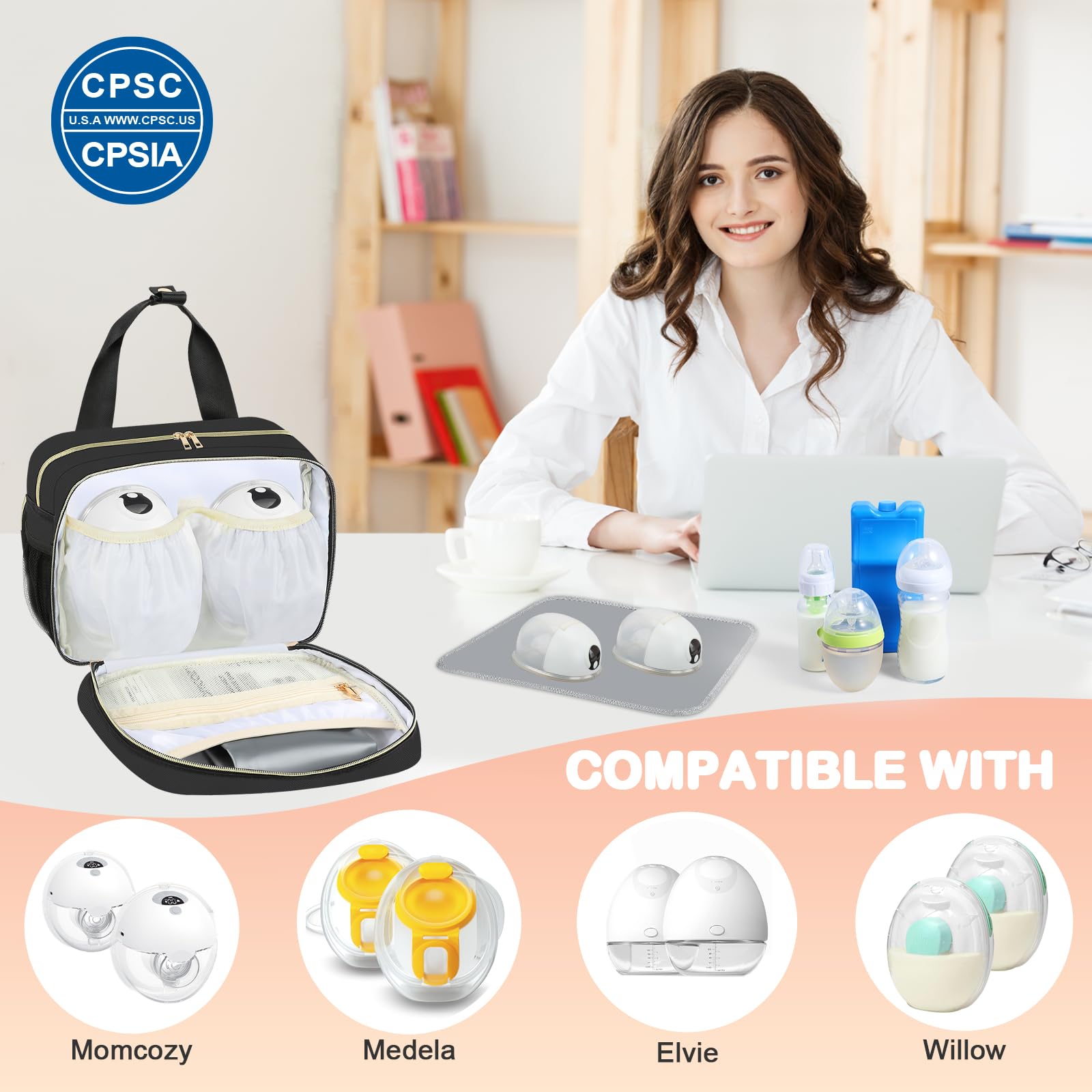 PIIOSER Breastmilk Cooler Bag stroller attachment enables hands-free mobility