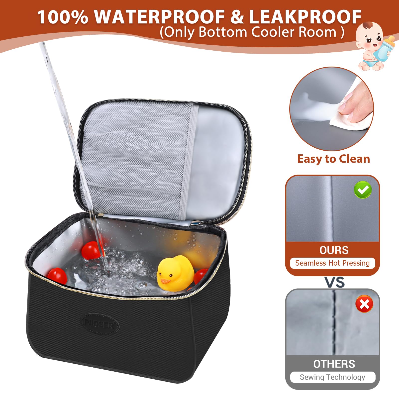 PIIOSER compact cooler base measures 7.08 inches for stable storage