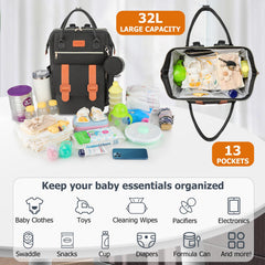 PIIOSER diaper bag tote changing pad unfolds for on-the-go changes.