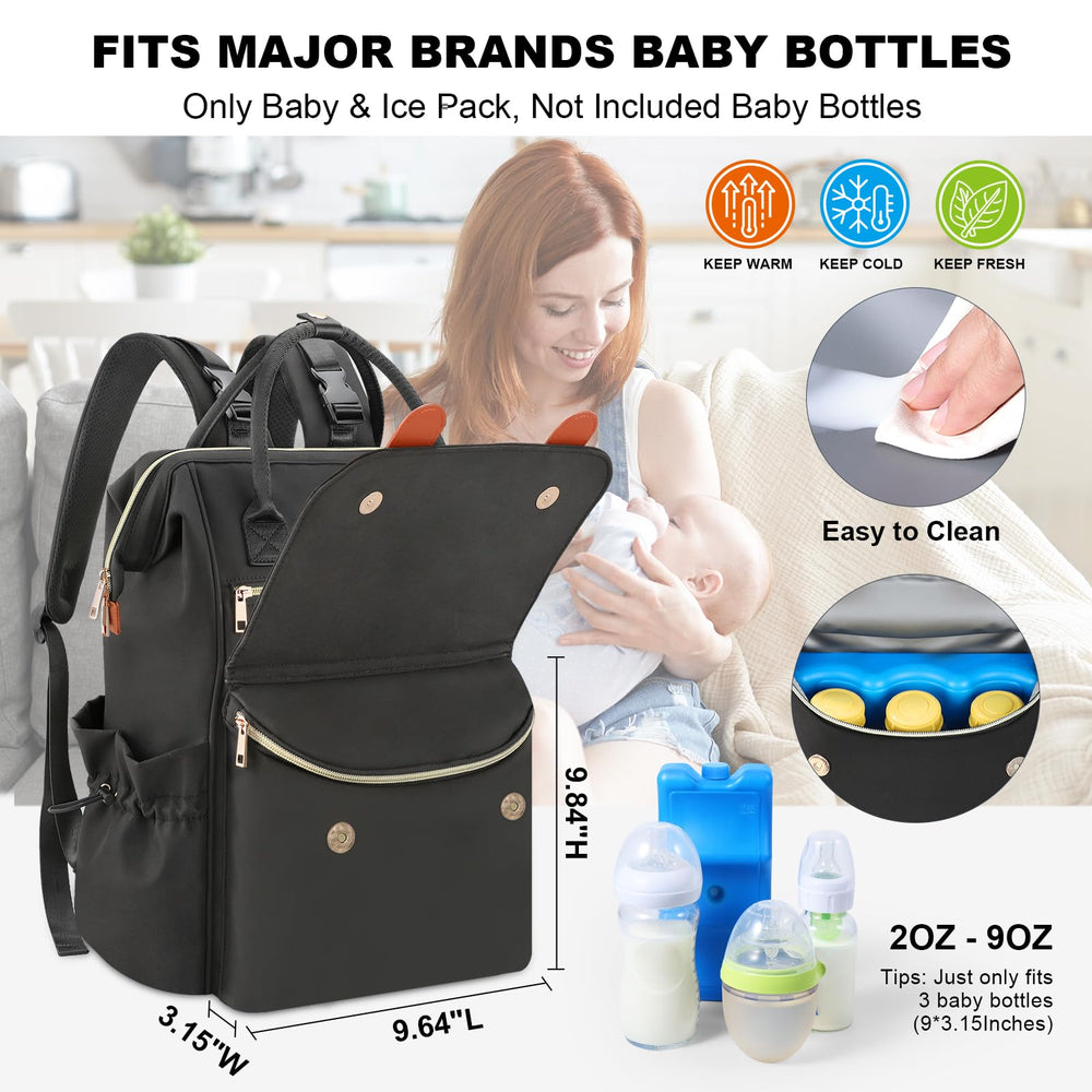 PIIOSER diaper bag tote detachable pacifier case keeps essentials organized.