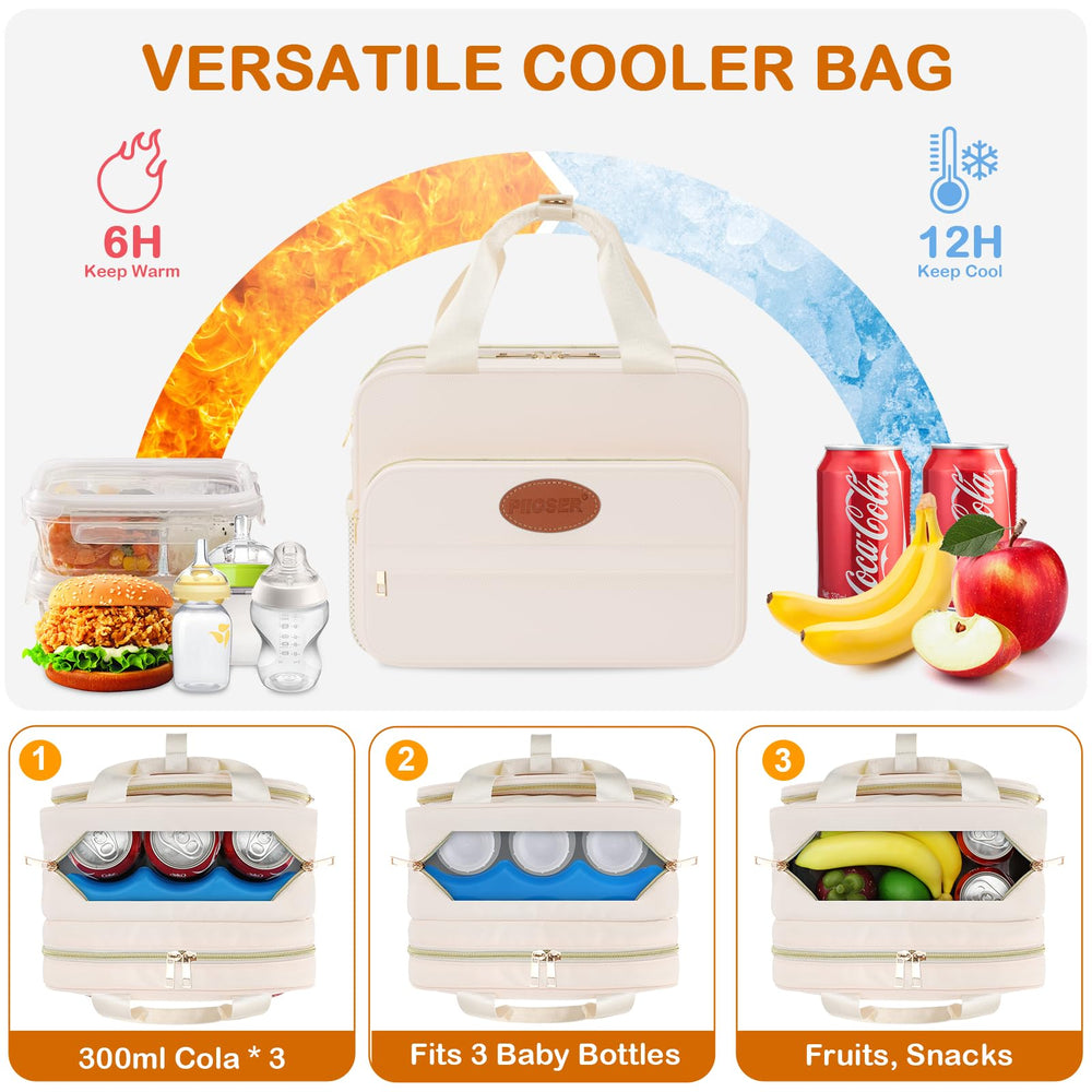 PIIOSER mesh pocket stores milk bags and cables for organization