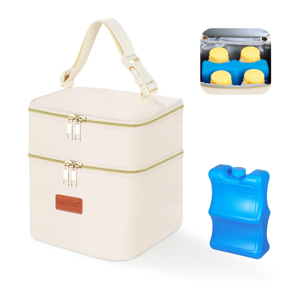 PIIOSER insulated bag fits four 5-ounce bottles with included ice pack