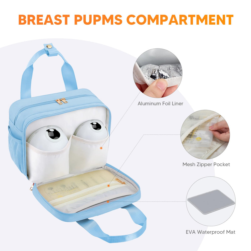 PIIOSER insulated cooler compartment with ice pack keeps drinks and milk fresh.