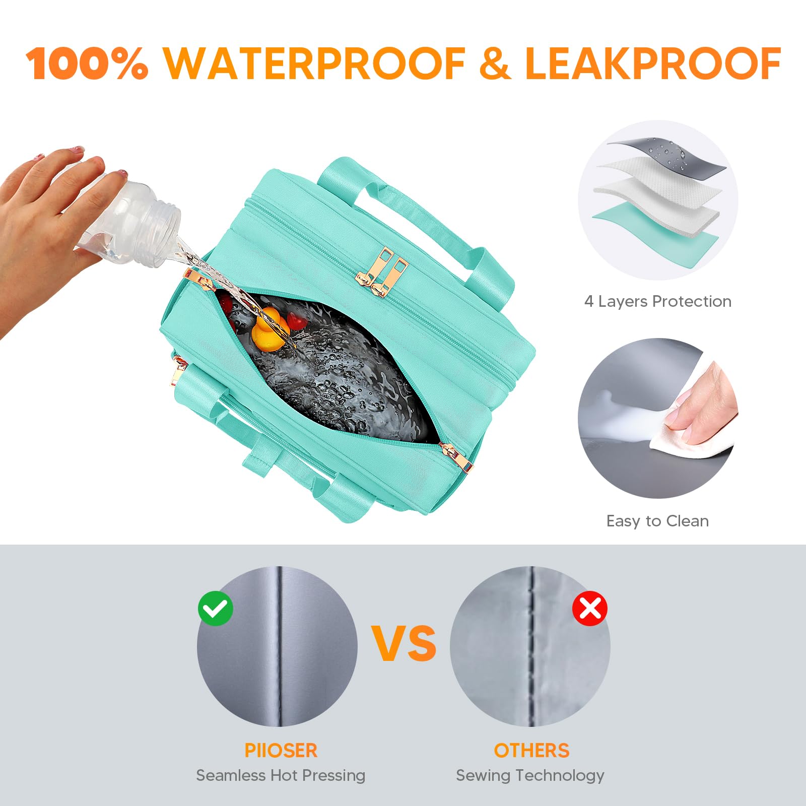 PIIOSER mesh-zipper-pocket highlights storage for bags or cables