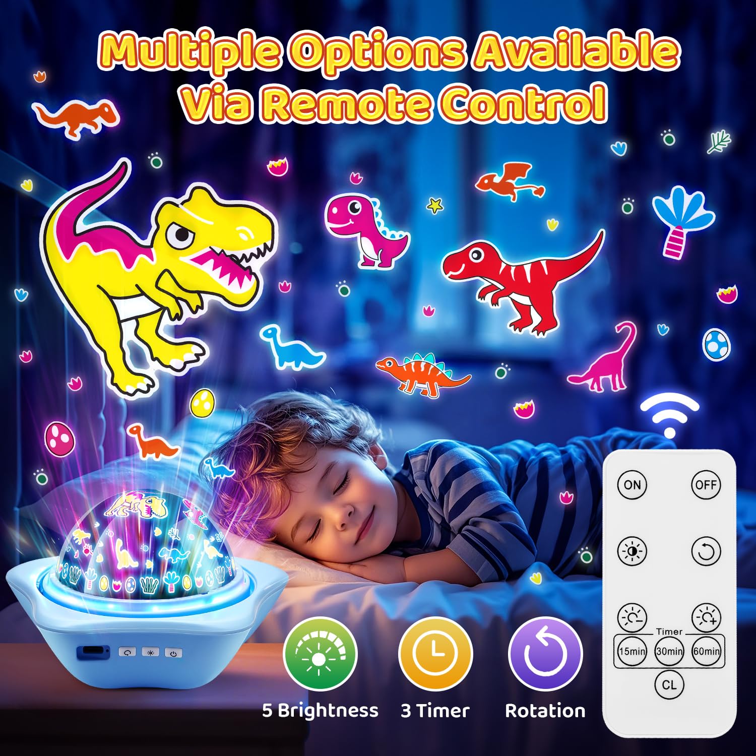 PIKOY glow-in-the-dark stars on ceiling with seven colors and six films.