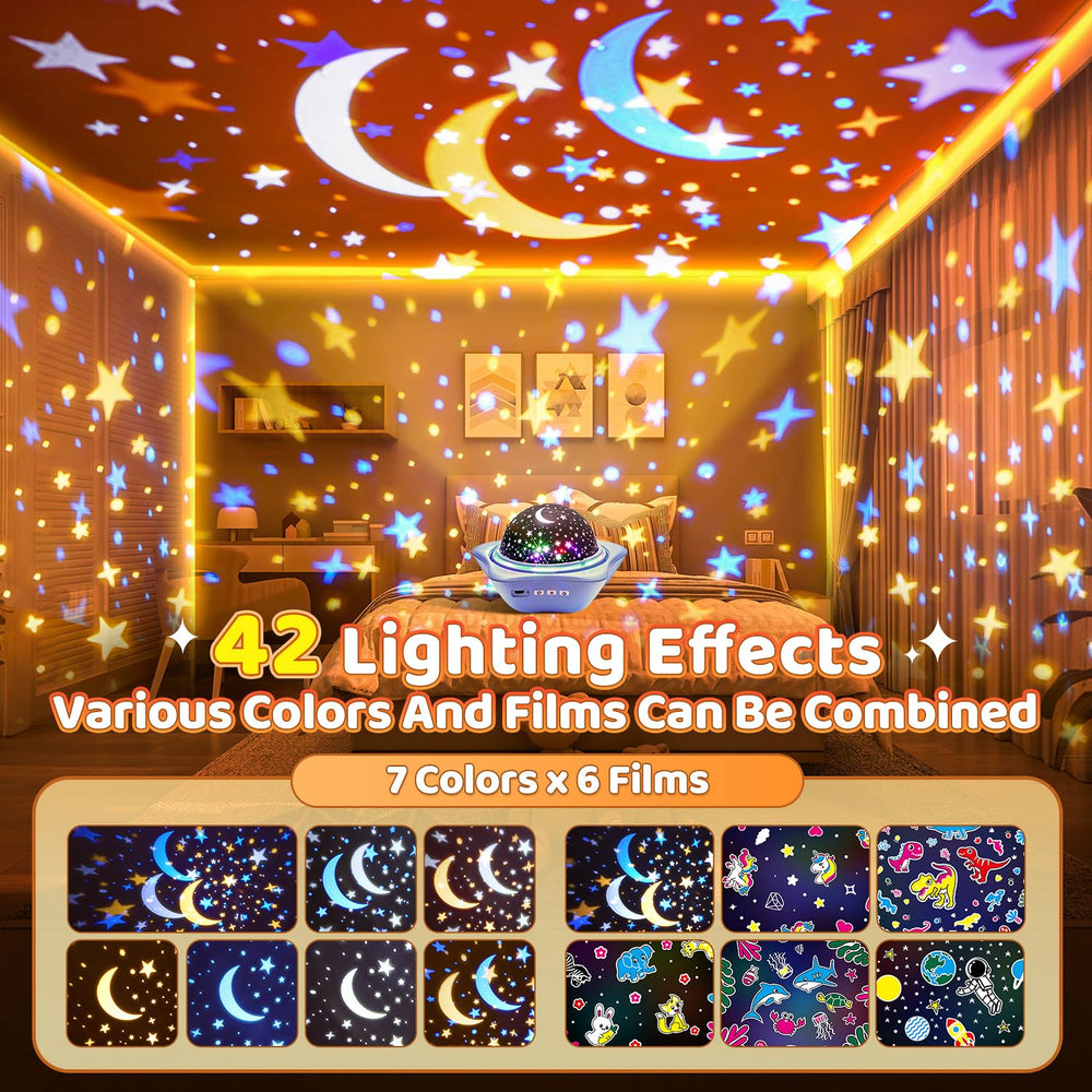 PIKOY star projector with galaxy glow and convenient remote control.