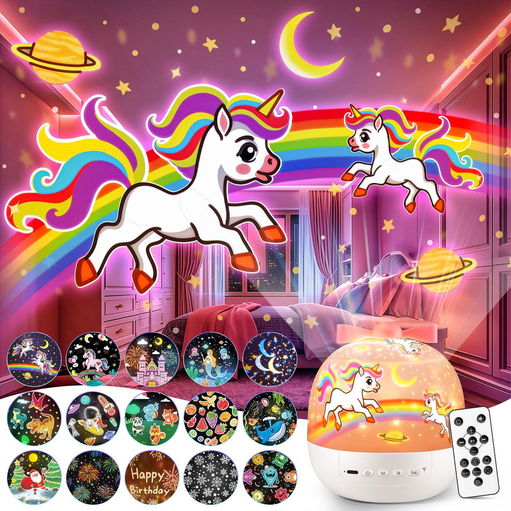 PIKOY unicorn night light projector quiet operation for sleeping children