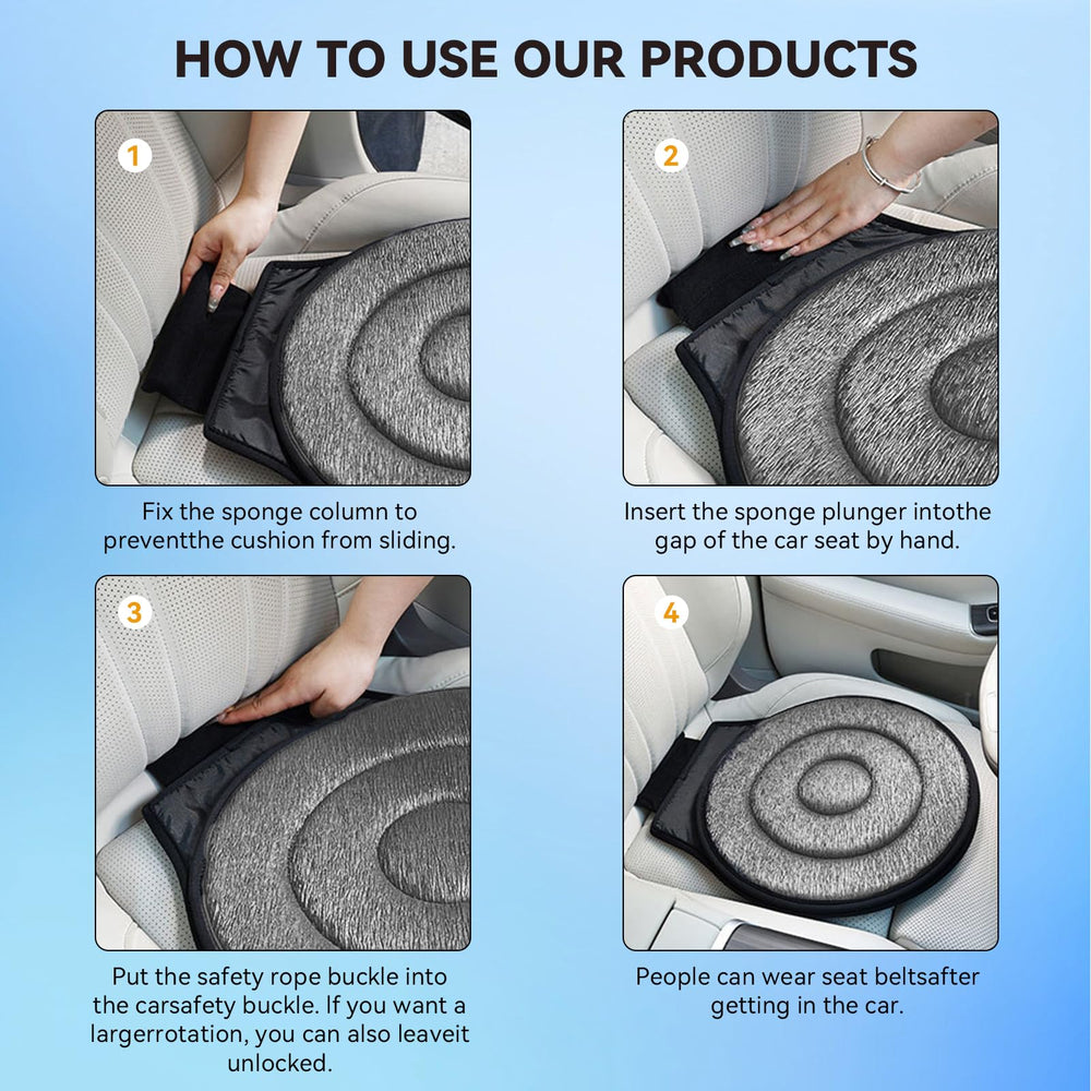 Pilipane round disc with non-slip texture stays secure on car seats and chairs.
