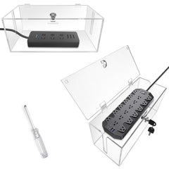 PILISPARK 2pc acrylic cable organizer large hides power strips for a tidy space.
