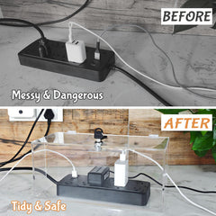PILISPARK 2pc acrylic cable organizer small keeps desk cables neat behind furniture.