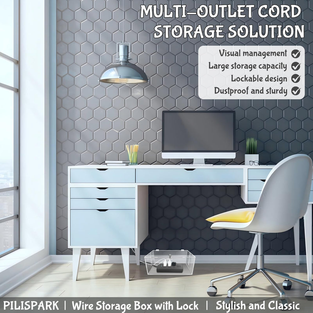 PILISPARK desk cable management helps maintain orderly workspace and safer cords.