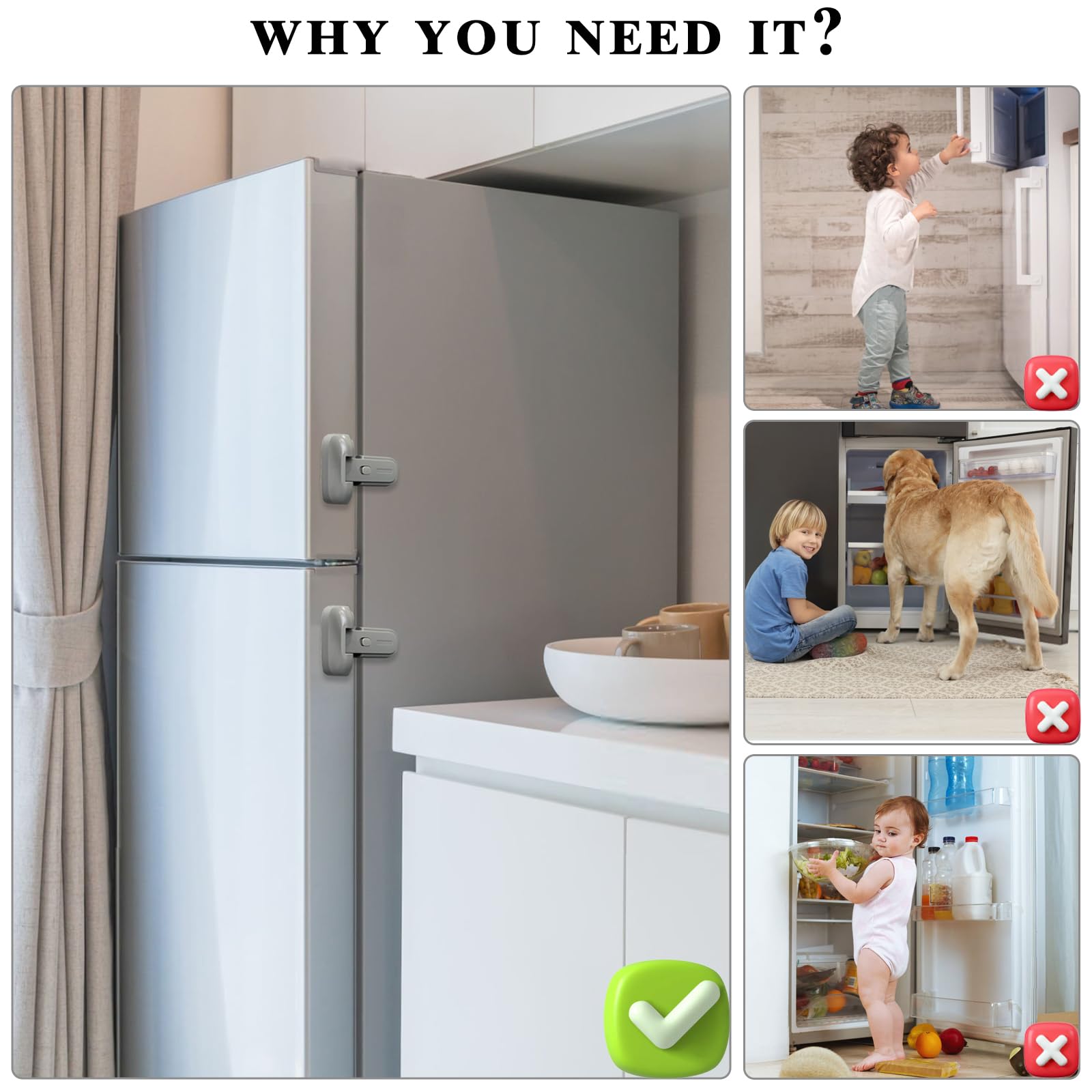 PILISPARK freezer-door-lock in use with pets and toddlers