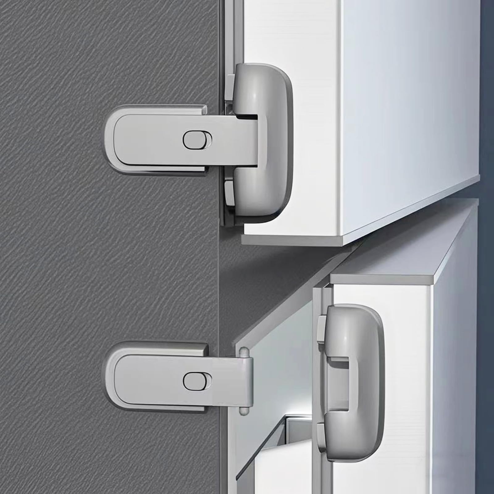 PILISPARK fridge lock adhesive-back demonstrates secure mounting for child safety