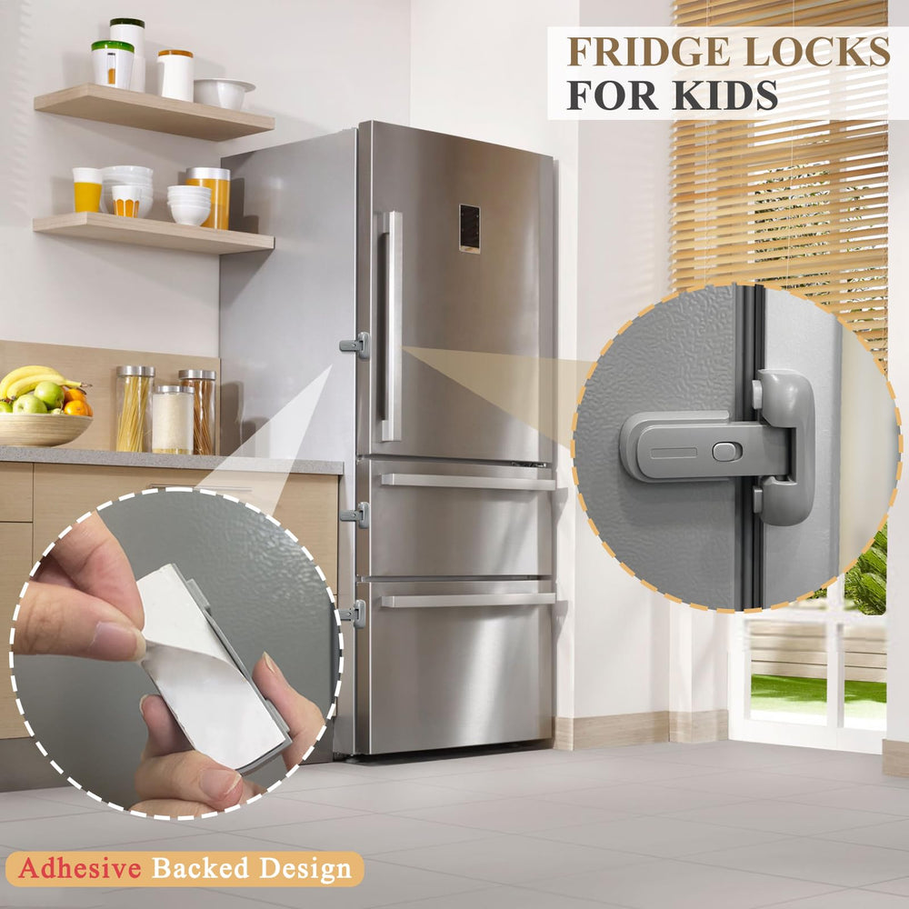 PILISPARK fridge lock two-buttons-unlock highlights easy operation with one hand
