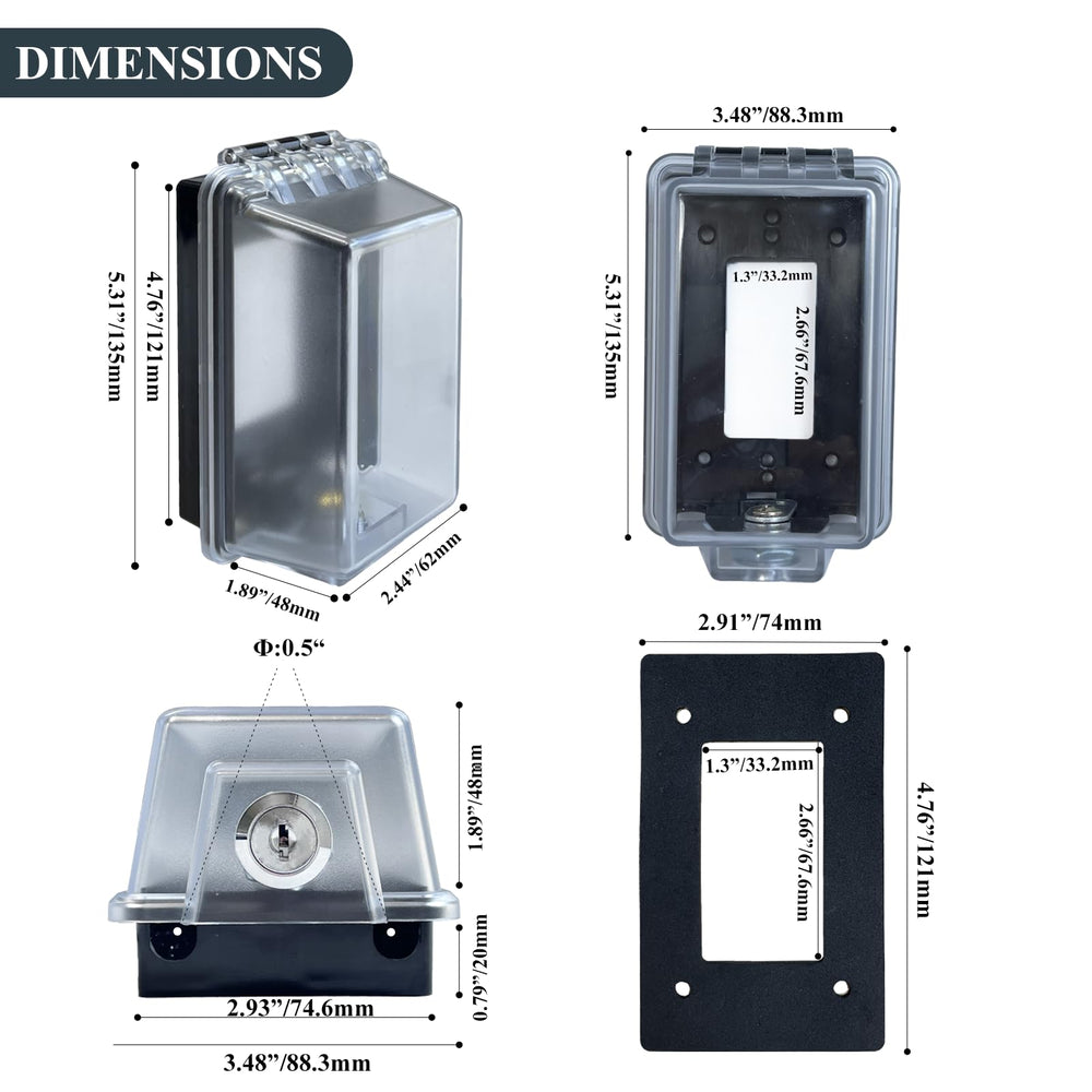 PILISPARK ample internal space fits most plugs and adapters