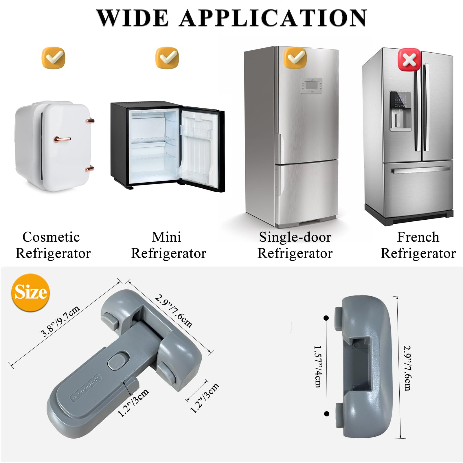 PILISPARK refrigerator-lock-in-action shows 120-degree rotation compatibility