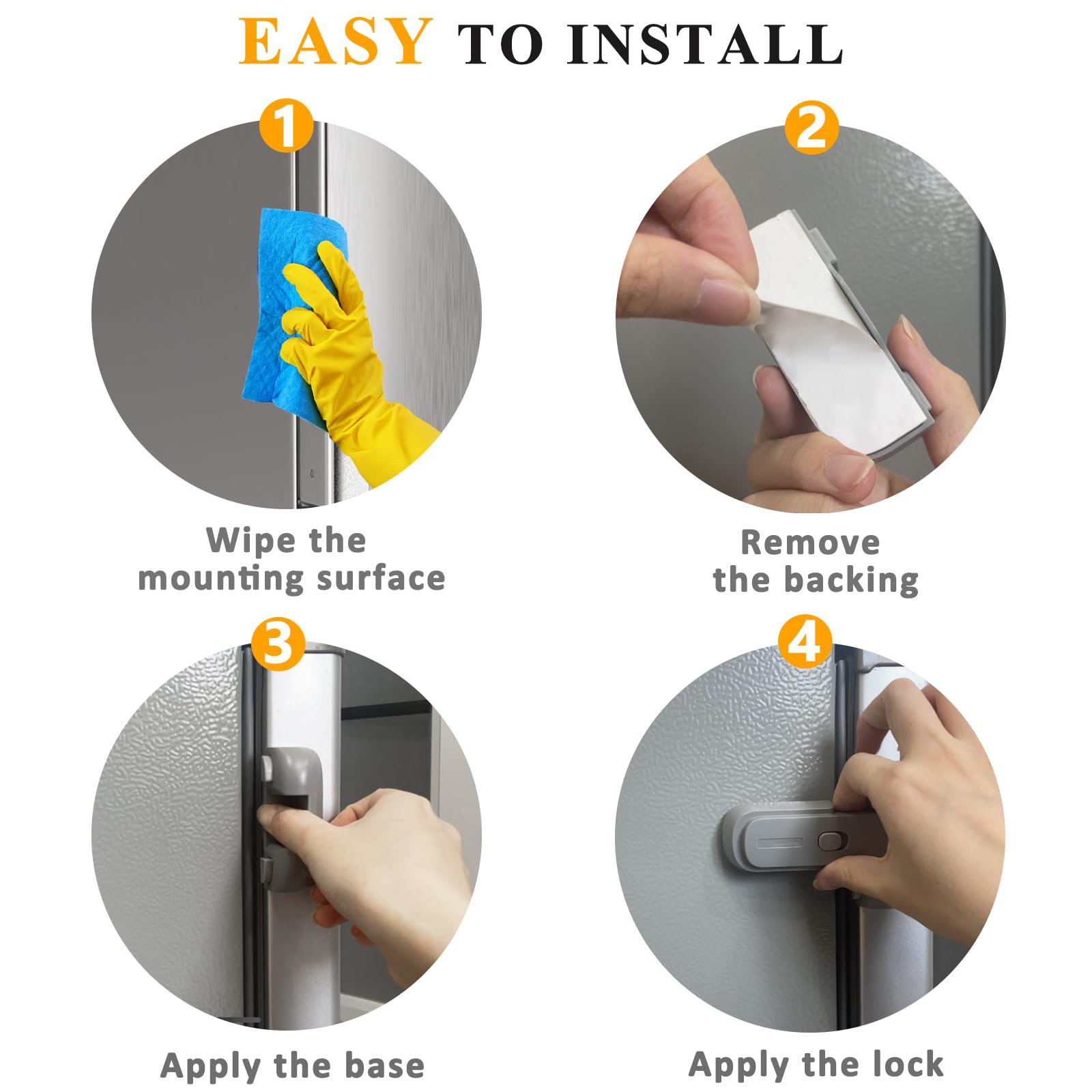 PILISPARK rv-fridge-lock mounted on door demonstrates strong adhesion