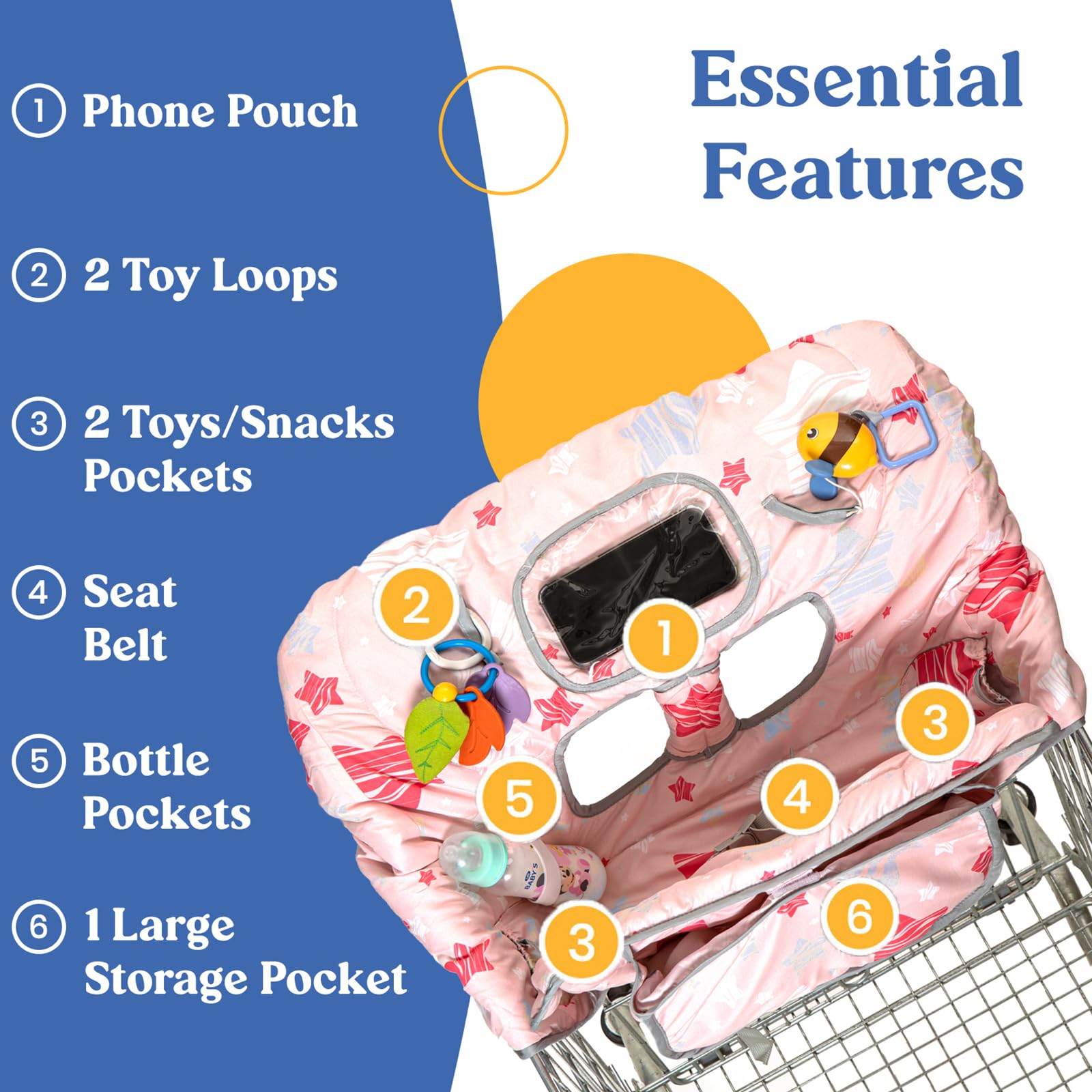 Pillani anti-slip bottom pad detail secures seated baby
