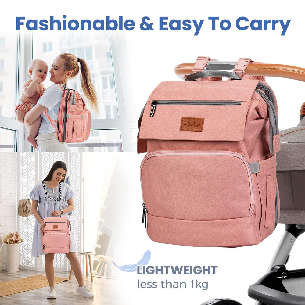 PILLANI diaper bag 16-pocket design organizes baby items efficiently