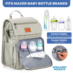 PILLANI diaper bag backpack stroller straps simplify on-the-go errands.