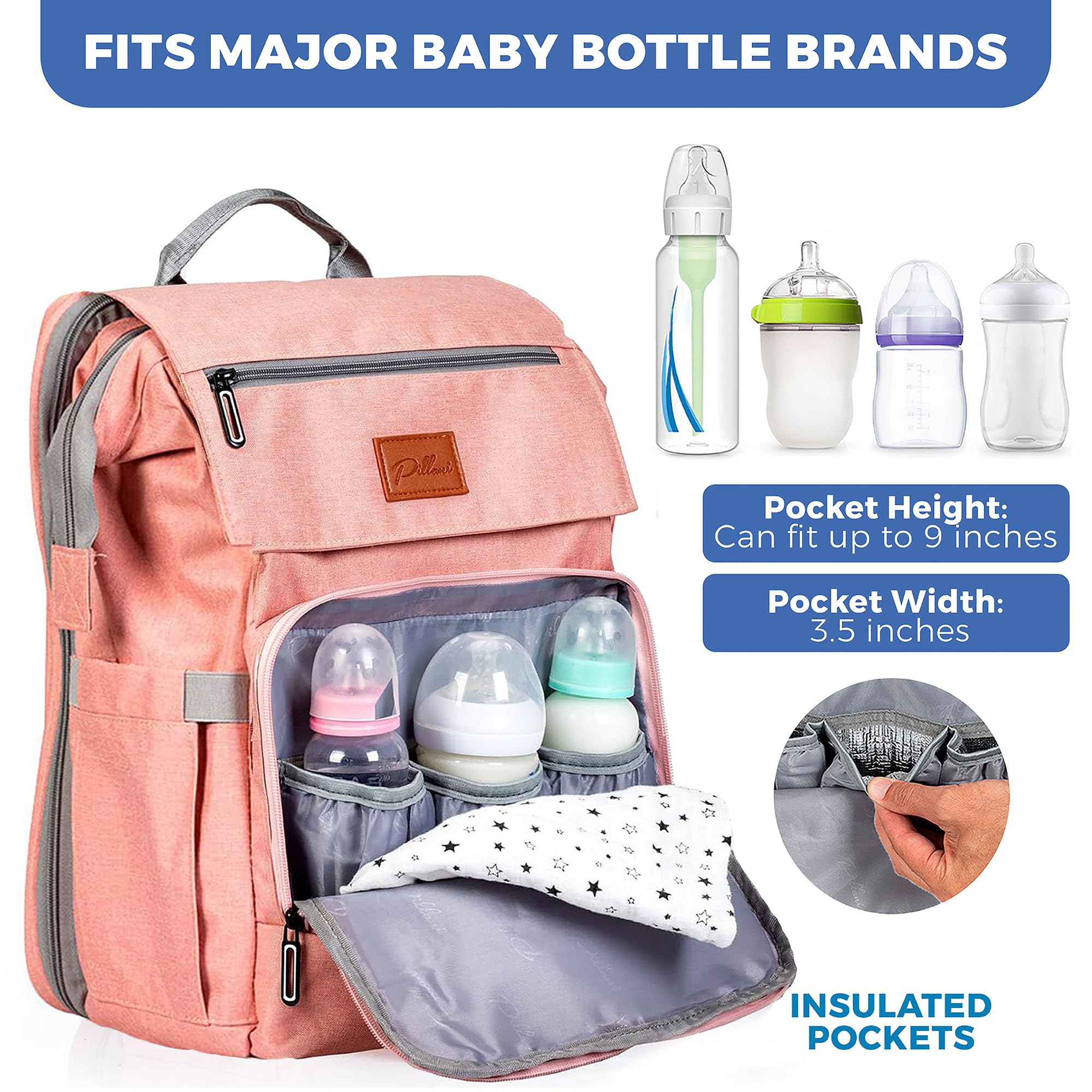 PILLANI diaper bag waterproof fabric emphasizes durability during wet seasons