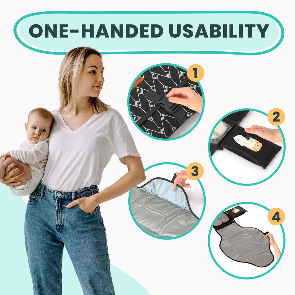 Pillani compact 8x11 clutch design simplifies storage when folded.