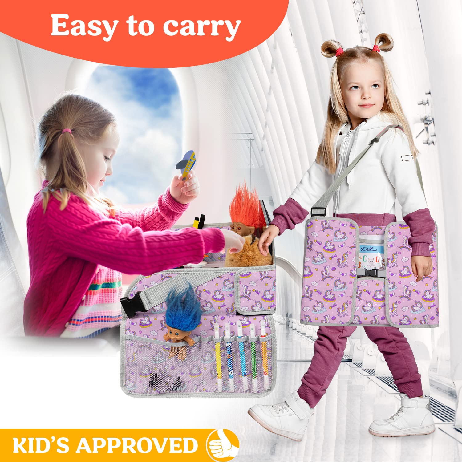 PILLANI Kids Travel Tray collapsible-portability highlights easy storage and carry.