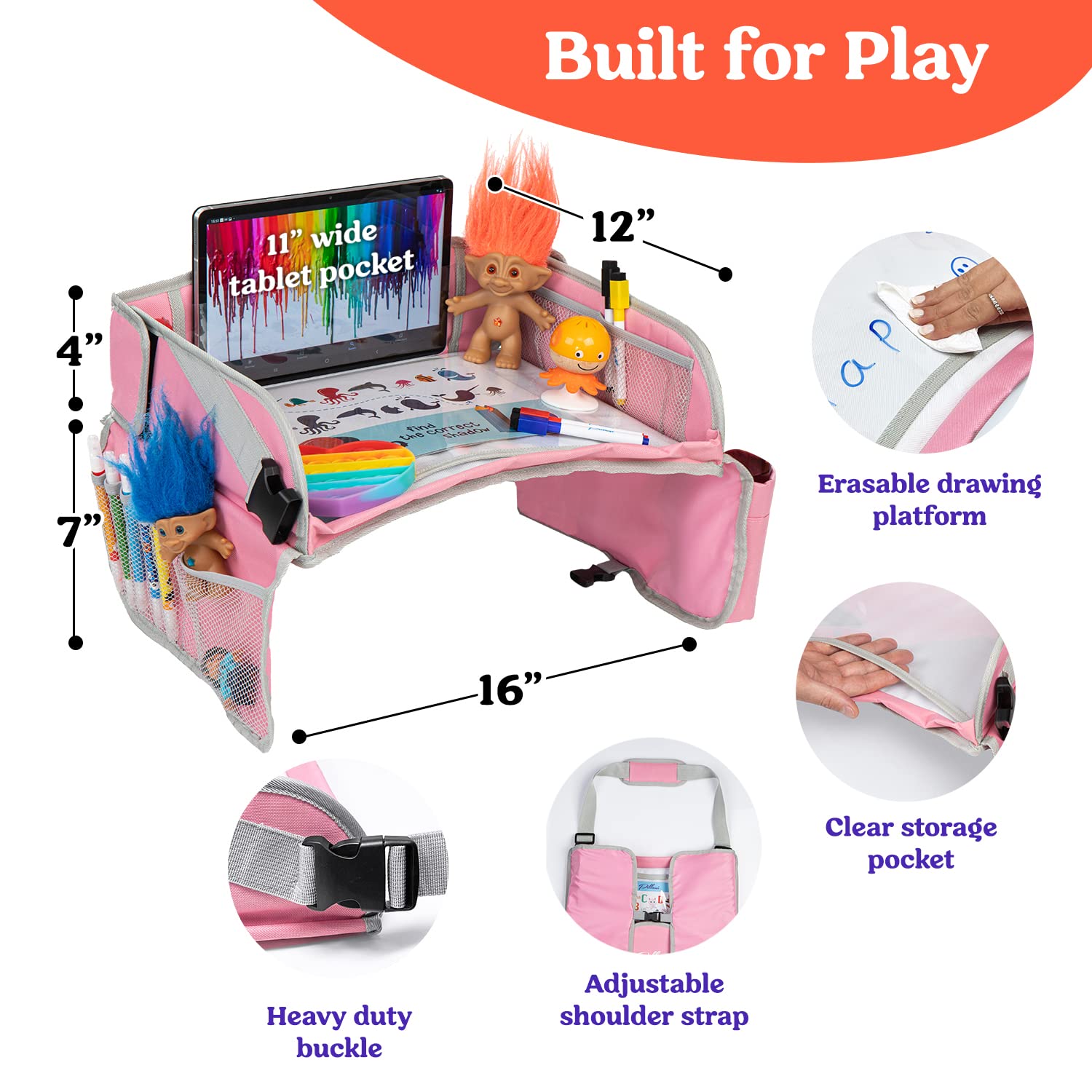 PILLANI travel tray is collapsible for effortless packing and portability.