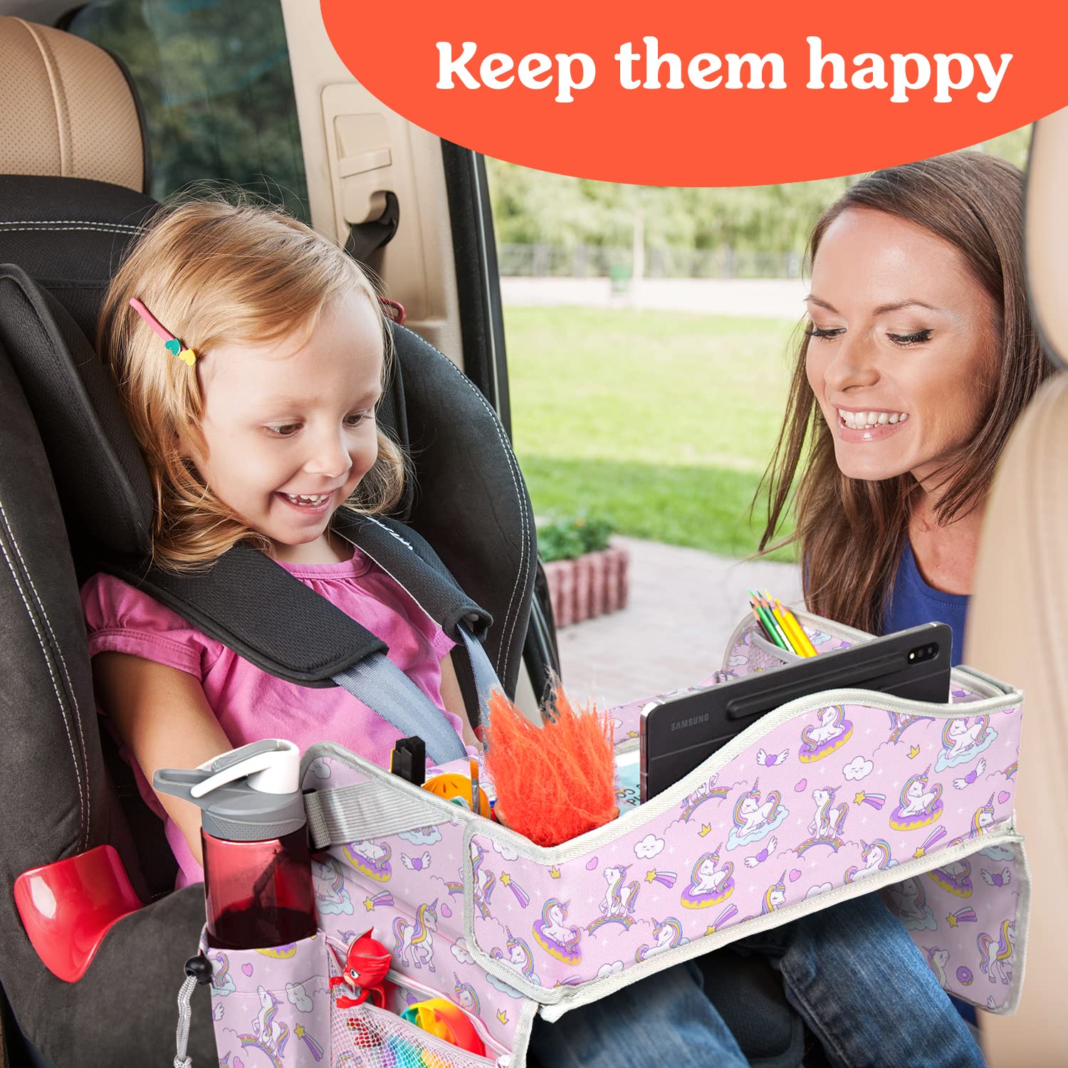 PILLANI Kids Travel Tray erasable-drawing-platform offers mess-free art on the go.
