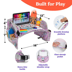 PILLANI Kids Travel Tray oxford-material-closeup showcases durable 600D fabric.