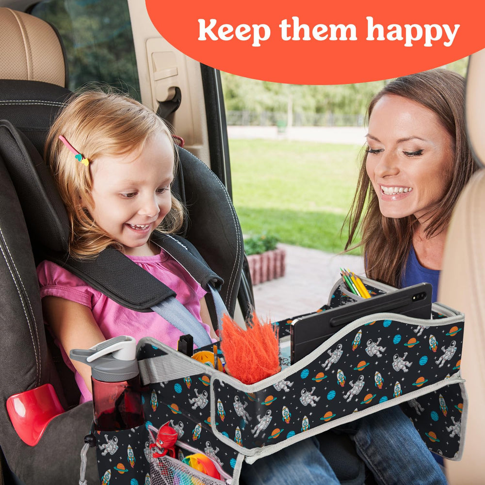 PILLANI Kids Travel Tray pocket-organization with accessible pockets during road trips