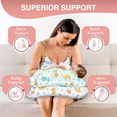 PILLANI nursing pillow adjustable waist-strap ensures snug fit for comfort.
