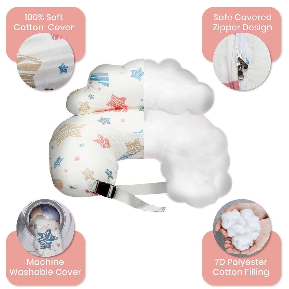 PILLANI pillow dimensions 28x16x8 inches offer ample feeding space.