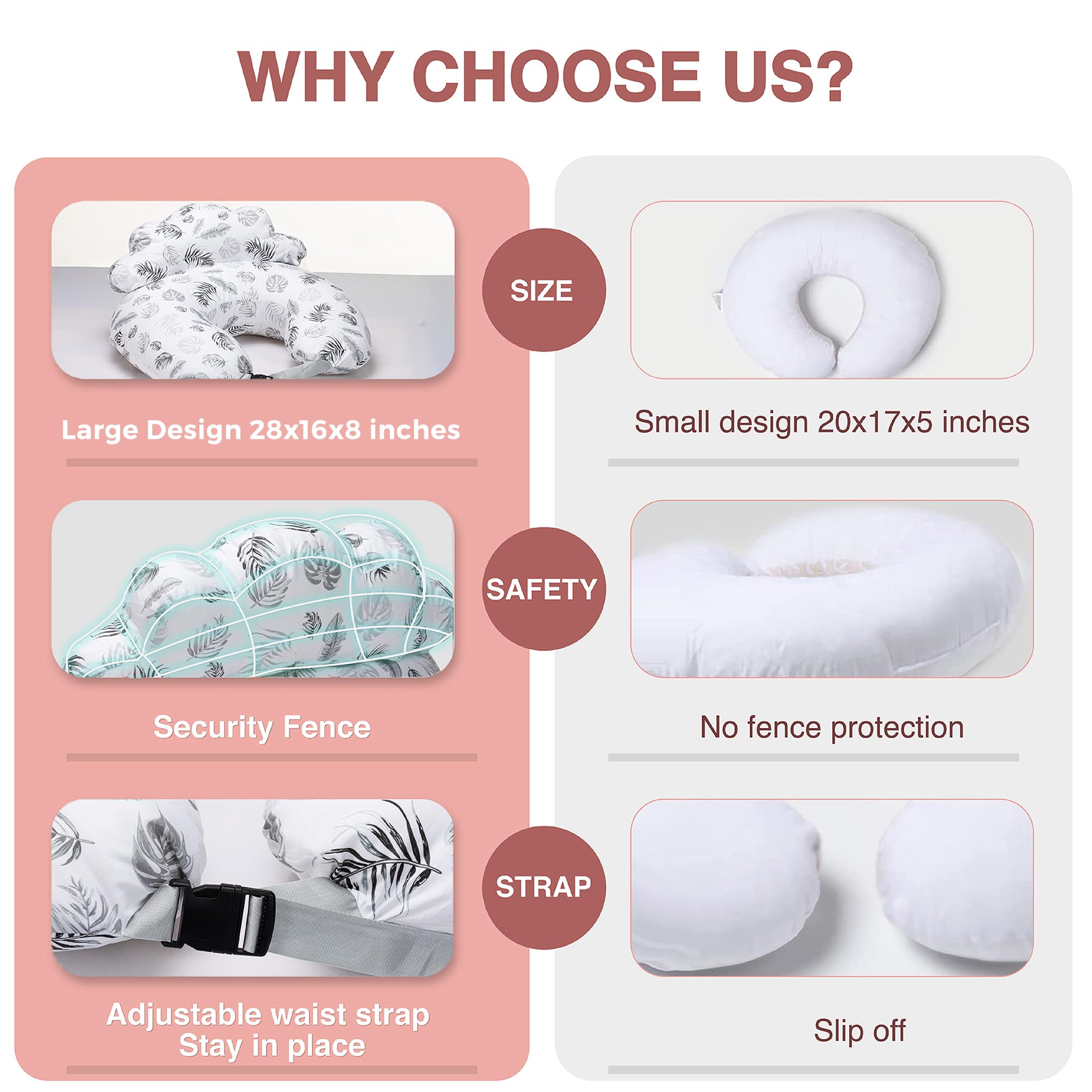 PILLANI nursing pillow removable cotton cover close-up for easy washing