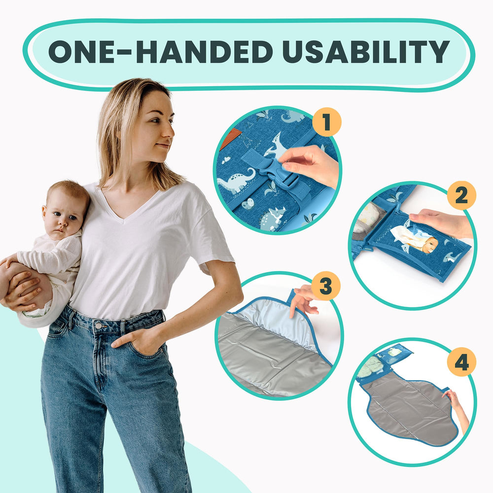 Pillani portable changing pad detachable-storage keeps essentials organized during travel.