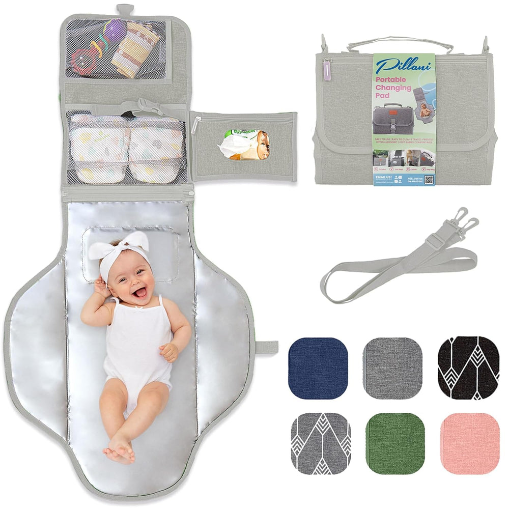 Pillani portable changing pad folded into clutch for on-the-go convenience