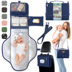 Pillani portable changing pad folded into a compact clutch for travel