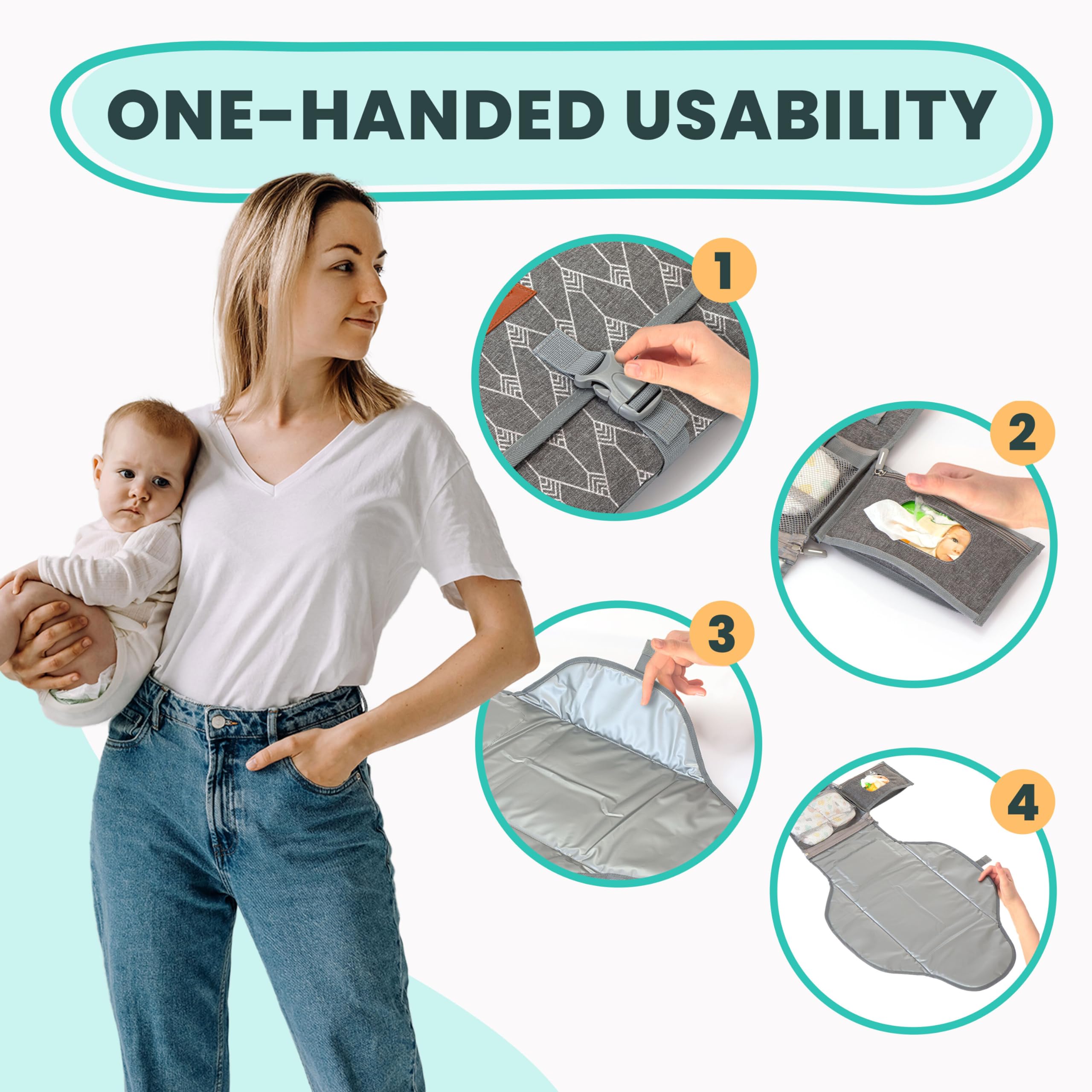 Pillani portable changing pad gift-ready packaging ideal for baby showers.