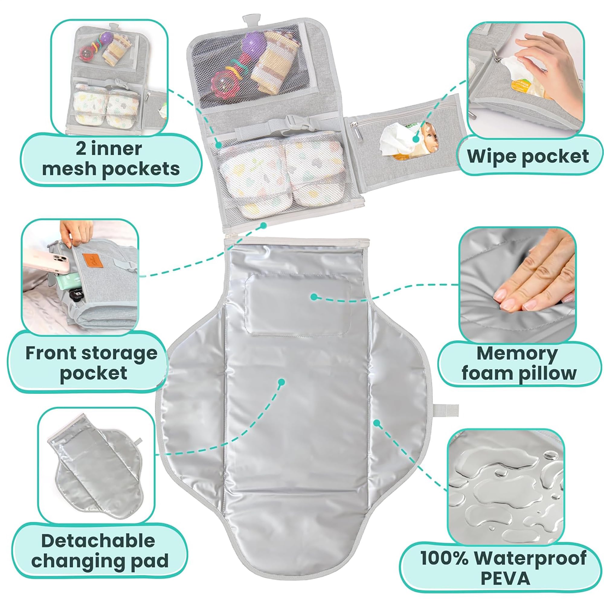 Pillani strap attachments let you attach to stroller