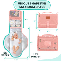 Pillani portable changing pad with stroller strap enables on-the-go diaper changes.